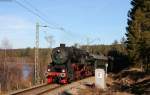 52 7596 mit dem DPE 24245 (Titisee - Seebrugg) beim Windgfällweiher 29.12.15