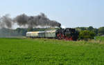 52 8154 der Leipziger Eisenbahnfreunde war am 12.05.18 mit einem Sonderzug in Wörlitz zu Gast.