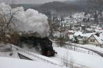 58 311 mit einem Fotogterzug im Thringer Wald, hier bei Zella-Mehlis West am 21.02.09  