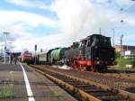 Br.64 419 bei der Aufahrt aus dem Gleis 6 des Bahnhofs Aalen.