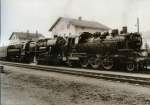 BR 64 und BR 52 abfahrbereit in Drrrhrsdorf/Sachsen anllich der Sternfahrten nach Drrrhrsdorf um 1985.