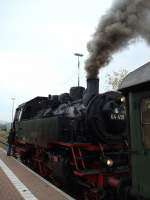 BR 64 mit Sonderzug wartet in Breisach/Baden auf die Abfahrt nach Freiburg,am 2.11.2008