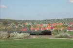 64 419 der DBK mit einem Sonderzug zum Anlass  20 Jahre Eisenbahnclub hringen  am 19.04.09, hier bei Wackershofen  