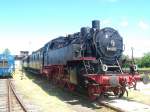 Die 64 007 am 13.06.09 auf dem Gelnde des Eisenbahn.-und Technikmuseum Schwerin.