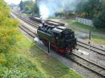 BR 64, unter Volldampf im Bahnhof Riegel am Kaiserstuhl,  Okt.2007