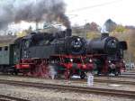 Parallelfahrt mit der 64 419 und 01 1066 whrend der 3. Rottweiler Dampftage am 31/10/10.