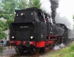 Abfahrt - 64 419 macht Dampf und der Sonderzug auf der Primstalbahn setzt sich in Richtung Limbach in Bewegung.