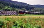 EFZ-Dampflok 64 289 auf den Gleisen der Hohenzollerischen Landesbahn bei einer Plandampffahrt.
Datum: 22.07.1987