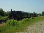 Die Dampflok der Berliner Eisenbahnfreunde am 10.6.2007 auf dem Weg nach Basdorf (Hiedekrautbahn)