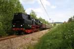 65 1049-9 passiert mit dem SEM Sonderzug am 22.05.09 das ehemalige Einfahrtssignal des Bahnhofs Grnsttel.