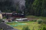 65 1049-9 ist am 22.05.09 kurz nach dem Bahnhof Raschau Richtung Markerbach unterwegs.