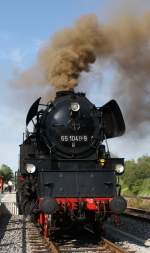 65 1049-9 nebelt am 24.05.09 den Bahnhof Thalheim ein.