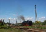 Sonderzug aus Chemnitz nach Freyburg(Unstrut)zum Weinfest hier in Zeitz mit 65 1049-9 11.09.2010