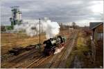 Dampflok 65 1049 beim Strzen in Deuben - Plandampf  Dampf trifft Kohle 2011  5.2.2011