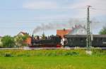 Dampflok 70 083, erb.1913 in München von der Fa. Krauß, auf Rückfahrt nach Dachau kurz nach dem Bahnhof Altomünster, am 19.07.2015 beim Dampflok- Event des Bayerischen Localbahnvereins auf der Ludwig-Thoma-Bahn.