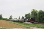 75 1118 mit UEF-Sonderzug in Richtung Heilbronn fahrend am 13.05.2018 bei Öhringen-Cappel.