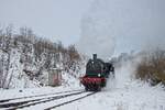 78 468 im Bahnhof Winterberg auf dem Weg zum Wasserfassen und Bekohlen (22.01.2022)