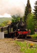 BR 78 468 fuhr heute am 26.04.2009 in die Haltestelle Herdecke/ Ruhr gegen 10:30 Uhr ein.