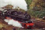 Dampflok 78 468 bei der Ausfahrt aus Solingen-Ohligs am 27.10.2001