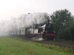 Beim zähen Morgennebel fährt die 78 468 in Ochtrup rein.