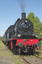 78 468 mit Nostalgiezug in Warteposition beim Bahnhofsfest Billerbeck 2011 (01.05.2011)