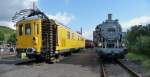 Tunnelmesswagen 712 001 und BR 80 030 im Eisenbahnmuseum Bochum Dahlhausen am 18.9.2010.