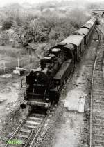 BR 86 mit Sonderzug bei Weimar-West 1985 (Ilmtalbahn Weimar-Bad Berka-Kranichfeld)