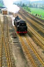 86 001, Rangierfahrt in Nossen anllich dampfloktreffen, um 1988