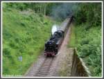 Museumsbahn Wutachtal am 02.08.2008 mit 86 333 bei der Einfahrt in den Weiler Kehrtunnel in Fahrtrichtung Blumberg.