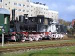 Die Dampflock 896009 auf den Weg nach Dresden nach den Dreharbeiten im Stralsunder Hafen