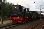 94 1538 setzt ihren Sonderzug am 20.06.09 im Bahnhof Sonneberg aufs Abstellgleis um.