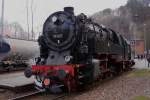  Bergknigin  95 027 mit einem Zug des Vereins  Sonderzugveranstaltungen Chemnitz  am 07.04.2012 im Bahnhof Rbeland/Harz.