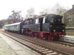 Dampfsonderzug am 26.10.2013 im Bahnhof von Blankenburg Harz 