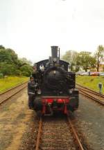 98 886 im Endpunkt Fladungen des Rhnbhnles Mellrichstadt - Fladungen im Sommer 2002,Analogfoto gescannt