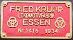 Fabrikschild von 01 118 der Historischen Eisenbahn Frankfurt e. V.