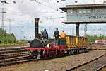 Nachschuss auf den Adler, als dieser am 18.06.2016 während dem Sommerfest vom DB Museum in den Rangierbahnhof von Koblenz Lützel für die Fahrzeugparade rangierte.