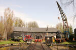 Dampflokmuseum Hermeskeil am 7. April 2024: Köf 6791, Köf 4285 und Lok  Crefeld 