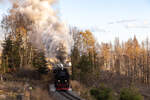 99 7241-5 Ausfahrt Bahnhof Schierke gen Brocken am 5.11.22