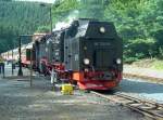 HSB 99 7245-6 beim wasserfassen im Bahnhof Eisfelder Talmhle.