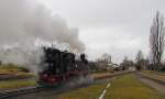 Dllnitzbahn 99 1574-5 am 02.01.2012 beim wegsetzen zum Wasserfassen im Bf Mgeln.