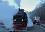 99 7243-1 ist mit dem P8963 (Quedlinburg - Alexisbad) in Alexisbad angekommen.