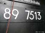 die 89 7513 bei der Dampfzug-Betriebs-Gemeinschaft e.V. Arbeitskreis
Loburg