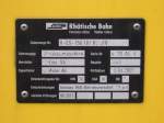 Zulassungsschild fr die RhB an der Gleisstopfmaschine in Schriesheim bei Heidelberg.