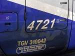 TGV Beschriftung am 13.02.14 in Frankfurt am Main 