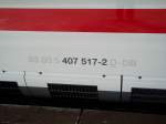 EDV Nummer von 407 517 am 18.02.14 in Frankfurt am Main Hbf 