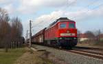 232 255 zog am 22.02.15 den Leerkohlezug von Dessau nach Profen durch Greppin Richtung Leipzig.