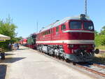 DB Museum 120 198-7 am 29.06.2019 beim Bahnhofsfest zum Thüringentag in Sömmerda. Der Thüringer Eisenbahnverein brachte dazu zahlreiche Fahrzeuge aus ihrem Museum im Bw Weimar in den unteren Teil vom Bahnhof Sömmerda.