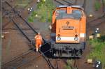 Locon 201 / 201 211-0 am BW Leipzig Hbf Süd der Beimann muss alle Weichen per Hand stellen 26.05.2015