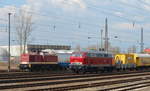 204 354-5 / 202 354-7 der MTEG - Muldental-Eisenbahnverkehrsgesellschaft mbH und Laden Neue 218 155-0 der NeSA Eisenbahn-Betriebsgesellschaft Neckar-Schwarzwald-Alb mbH (REV 29.03.2018) in Leipzig