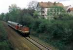 202 703-5 mit RB 17688 am 23.08.1999. Der Zug fuhr ab Lbau als RB 17867 nach Zittau.